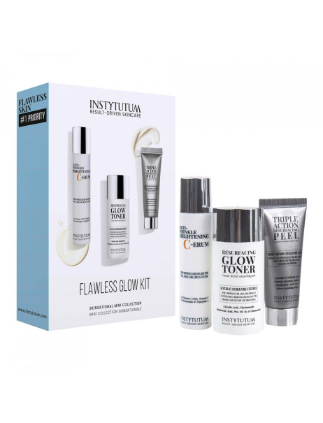 Flawless Glow Kit Тревел-набір: тонік, пілінг потрійної дії, сироватка