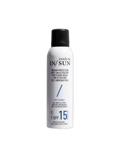 INSIUM Medium Protection Cream SPF15 Антивозрастной антиоксидантный экоспрей для лица и тела с активатором загара SPF15