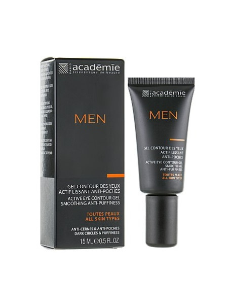 Academie Active Eye Contour Gel Smoothing Anti-Puffiness Гель для контура глаз против отеков и морщин для мужчин