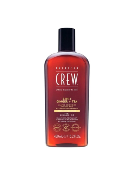 American Crew 3 In 1 Energizing Shampoo, Conditioner and Body Wash Ginger Tea Засіб для догляду за волоссям і тілом 3-в-1