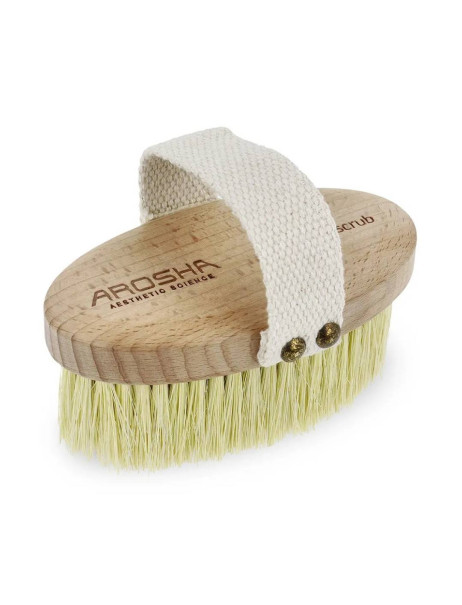 Arosha Natural Brush With Handle Щетка для сухого пилинга из агавы