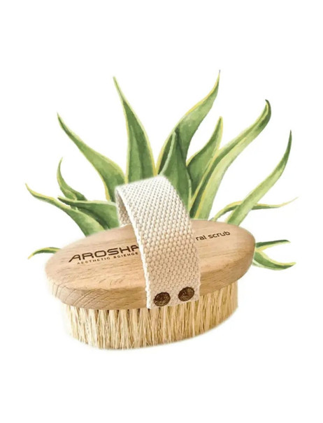 Arosha Natural Brush With Handle Щетка для сухого пилинга из агавы