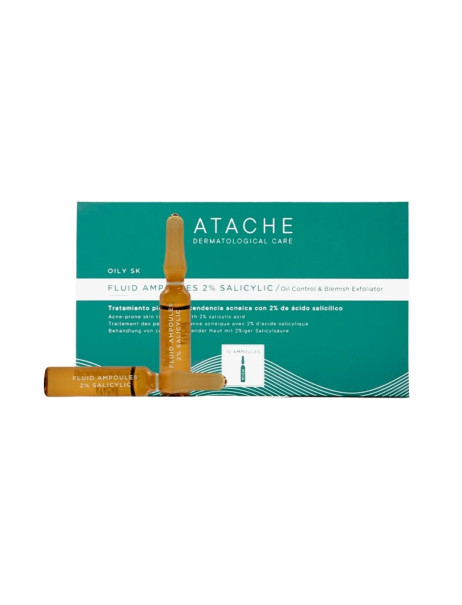 Atache High Concentration Ampoules Oily Sk Fluid Ampoules 2% Salycilic Себорегулирующие ампулы