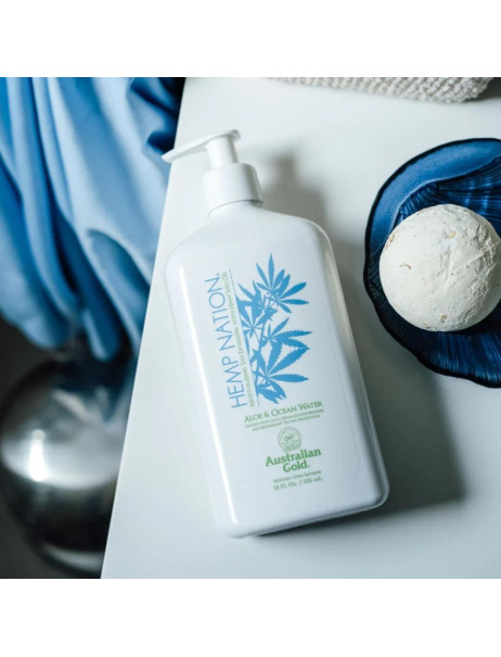 Australian Gold Hemp Nation Aloe & Ocean Water Body Lotion Зволожувальний лосьйон для продовження засмаги Алое та океанічна вода