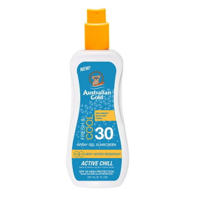 Australian Gold SPF 30 spray gel Active Chill Освежающий солнцезащитный спрей-гель для загара