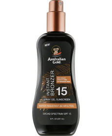 Australian Gold SPF 15 Spray Gel Sunscreen with Instant Bronzer Спрей-гель для засмаги з бронзатором - Написати відгук