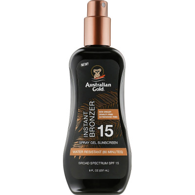 Australian Gold SPF 15 Spray Gel Sunscreen with Instant Bronzer Спрей-гель для загара с бронзатором