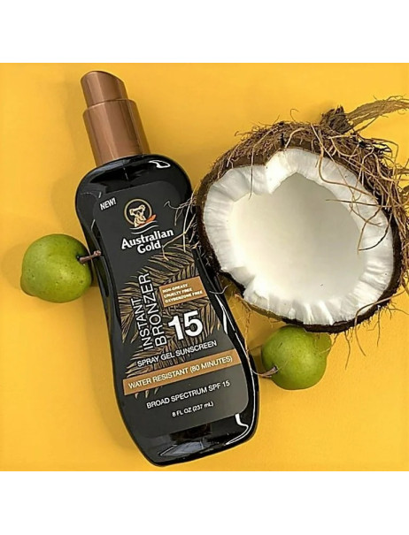 SPF 15 Spray Gel Sunscreen with Instant Bronzer Australian Gold