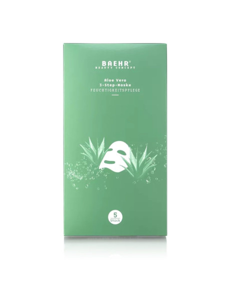 Baehr Aloe Vera 3-Step-Maske, Sachet 1 Pack Алое вера набір-саше: маска, гіалуронова сироватка та крем