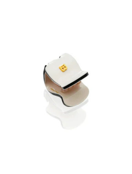 Balmain Paris Hair Couture Pince a Cheveux Extra Small White/Black (XS) Заколка-краб Бело-черная (XS)