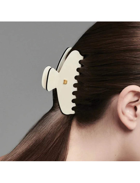 Balmain Paris Hair Couture Pince a Cheveux White/Black (M) Шпилька-краб Біло-чорна (M)