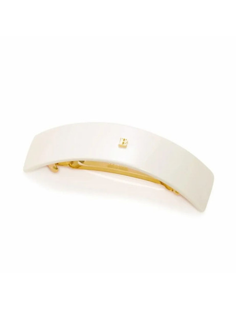 Balmain Paris Hair Couture White Barrette Pour Cheveux (L) Біла заколка-автомат (L)