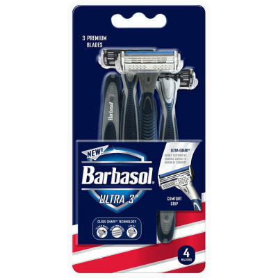 Barbasol Набор бритв без сменных картриджей с 3-мя лезвиями 4шт. Barbasol Pivot Ultra 3