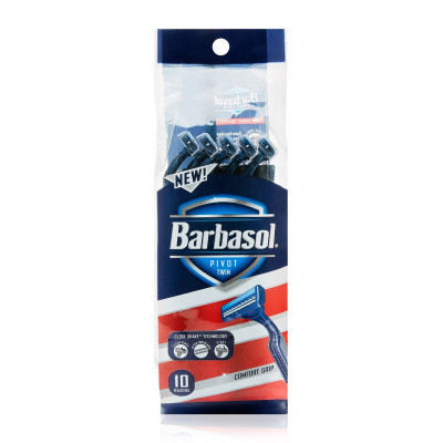 Barbasol Набір бритв без змінних картриджів з 2-ма лезами 10шт. Barbasol Pivot Twin 