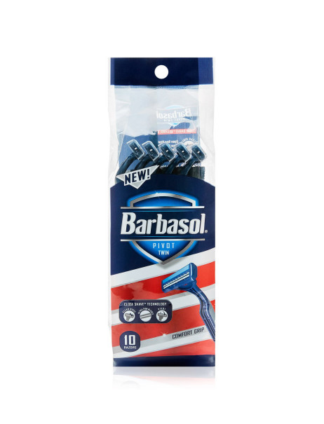 Barbasol Набір бритв без змінних картриджів з 2-ма лезами 10шт. Barbasol Pivot Twin