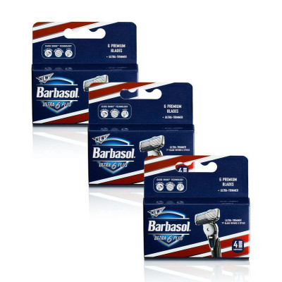 Barbasol Сменные кассеты для бритья шесть лезвий 4шт. Barbasol Ultra 6 Plus 