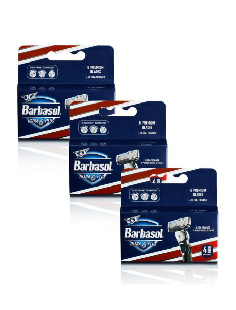 Barbasol Змінні касети для гоління шість лез 4шт. Barbasol Ultra 6 Plus