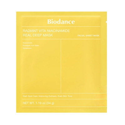 Biodance Radiant Vita Niacinamide Real Deep Mask Ночная гидрогелевая маска для лица с витамином С и ниацинамидом
