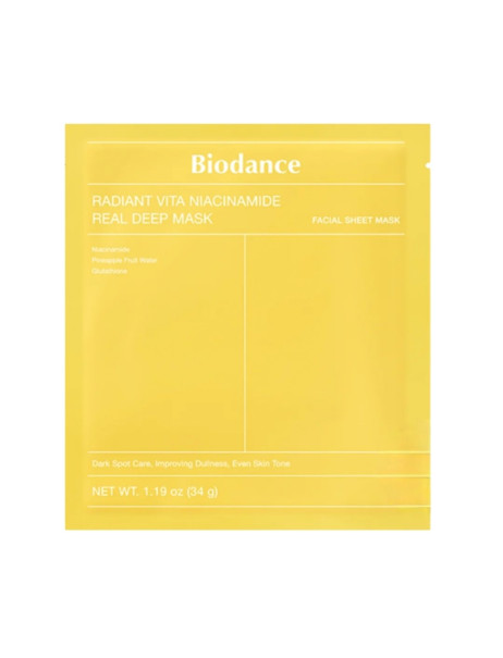 Biodance Radiant Vita Niacinamide Real Deep Mask Ночная гидрогелевая маска для лица с витамином С и ниацинамидом