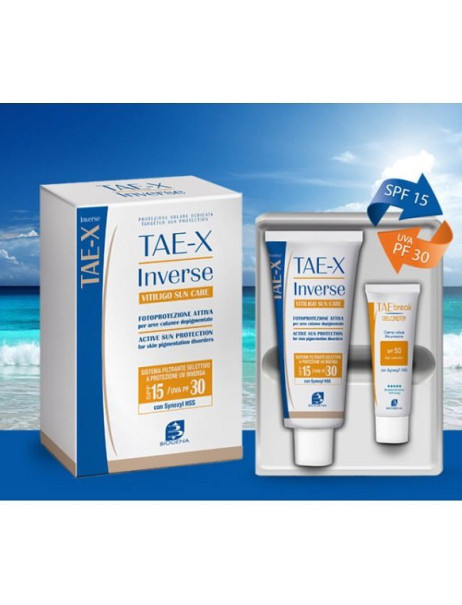 Biogena TAE X Inverse Vitiligo Sun Care SPF 50 Сонцезахисний комплект 2-х препаратів для депігментованих ділянок шкіри