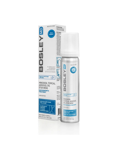 Bosley MD Minoxidil Topical Aerosol Піна з міноксидилом 5% для відновлення росту волосся у чоловіків