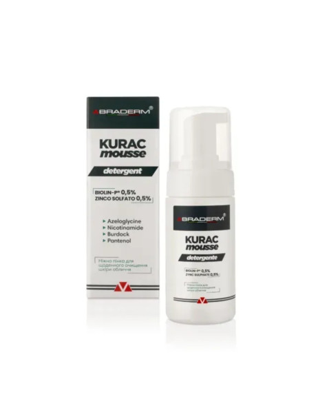 Braderm Kurac Cleansing Mousse Нежная пенка для умывания с пребиотиками