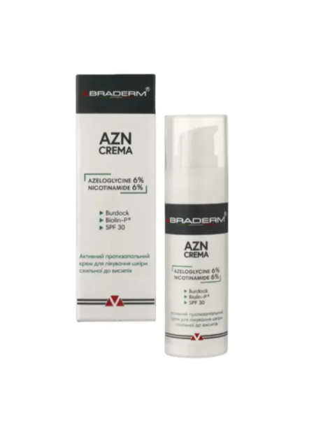 Braderm Azn Cream SPF 30 Сонцезахисний крем із протизапальною дією