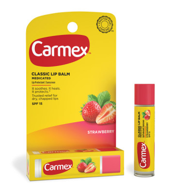 Carmex Стик для губ "Клубника"  Lip Balm Stick SPF 15 Strawberry