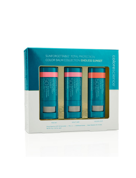 Colorescience Sunforgettable Total Protection Balm SPF 50 Multipack Endless Sunset Collection Набор бальзамов для губ и румян