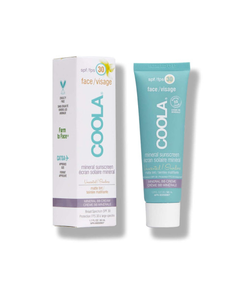 Coola Face Matte Tint SPF 30 Mineral Suncreen Unscented Солнцезащитный матирующий крем для лица с тоном