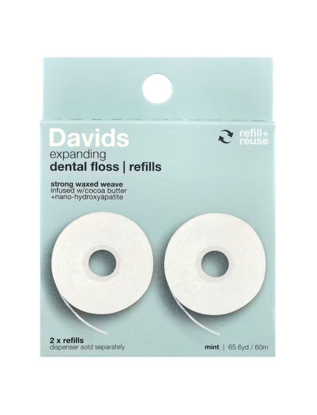 Davids Expanding Dental Floss Two Refills Зубная нить 2 рефила