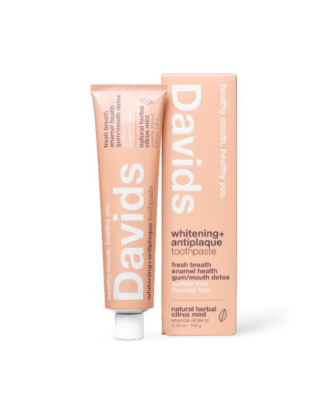 Davids Herbal Citrus Peppermint Зубная паста защита от зубного налета для взрослых со вкусом травяной цитрусовой мяты