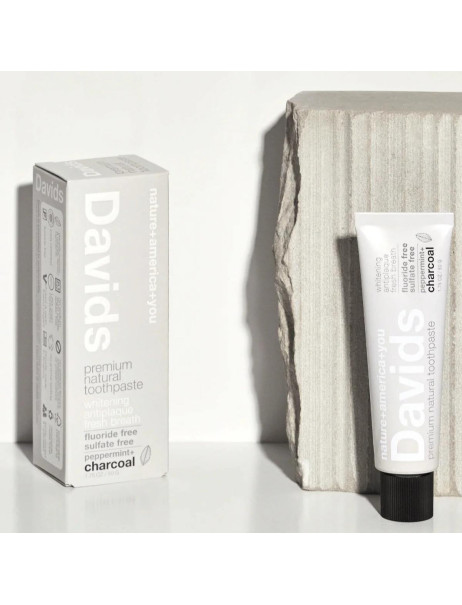 Davids Peppermint Charcoal Зубная паста защита от зубного налета для взрослых со вкусом угля и перечной мяты