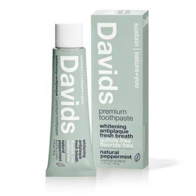 Davids Whitening + Antiplaque Peppermint Зубная паста для взрослых защита от зубного налета со вкусом перечная мята