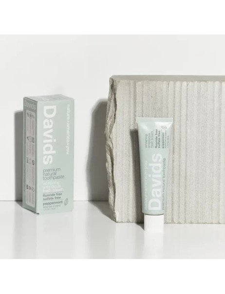 Davids Whitening + Antiplaque Peppermint Зубная паста для взрослых защита от зубного налета со вкусом перечная мята