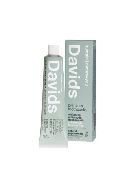 Davids Whitening + Antiplaque Peppermint Зубная паста для взрослых защита от зубного налета со вкусом перечная мята