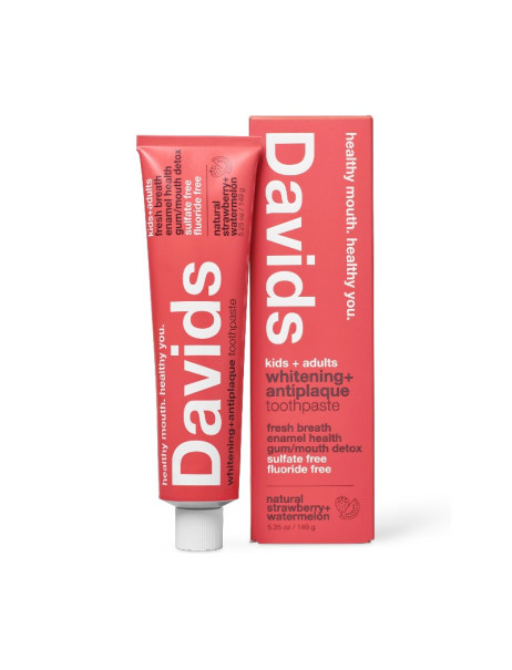 Davids Whitening + Antiplaque Strawberry Watermelon Зубная паста для детей и взрослых со вкусом арбуз-клубника