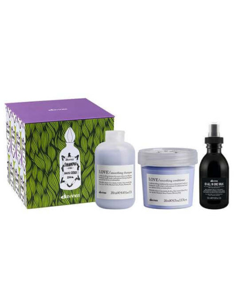 Davines Love Smoothing Box «Vain Grass» Подарунковий набір для неслухняного волосся