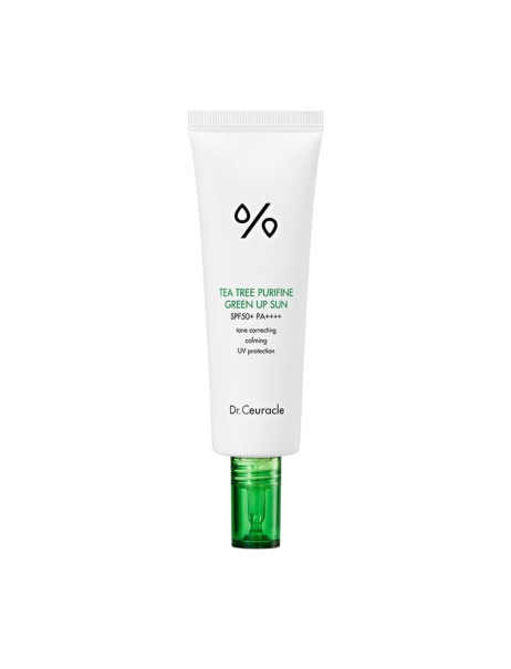 Dr.Ceuracle Tea Tree Purifine Green Up Sun SPF 50+ PA++++ Солнцезащитный крем для нейтрализации покраснений