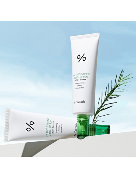 Dr.Ceuracle Tea Tree Purifine Green Up Sun SPF 50+ PA++++ Солнцезащитный крем для нейтрализации покраснений