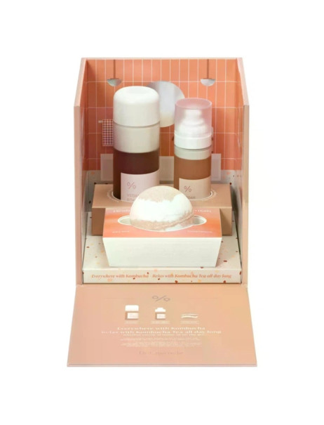 Dr.Ceuracle Vegan Kombucha Tea Relaxing Care Set Веганский набор с экстрактом комбучи и черного чая, 3 в 1
