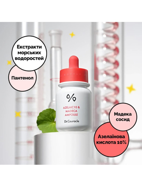 Dr.Ceuracle Azelaic 10 & Madeca Ampoule Сыворотка с азелаиновой кислотой 10% и мадекасосидом