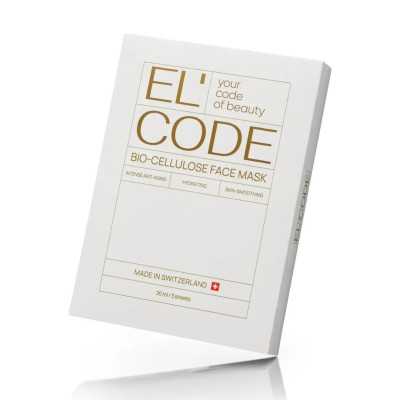 El’Code Bio-Cellulose Face Mask Set (3 Sheets) Набір з 3 антивікових біоцелюлозних масок для обличчя