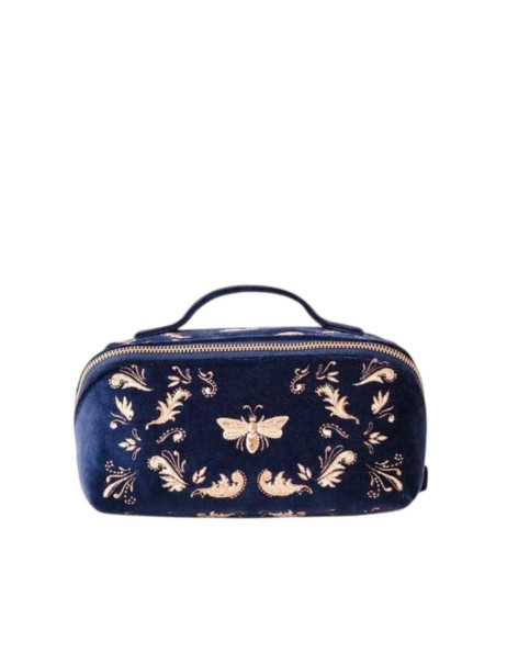 Elizabeth Scarlett Velvet Cosmetic Bag Blue Butterfly Бархатная косметичка, синяя с бабочкой