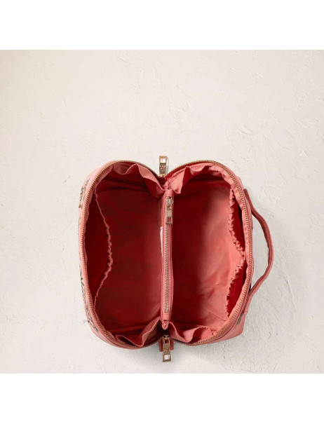 Elizabeth Scarlett Velvet Cosmetic Bag Pink Animals Бархатная косметичка, розовая с животными