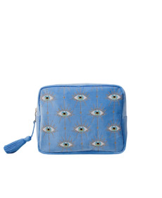 Elizabeth Scarlett Velvet Cosmetic Bag Light Blue Mystical Eye Бархатная косметичка, голубая с мистическим глазом - Написать отзыв