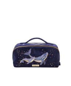 Elizabeth Scarlett Velvet Cosmetic Mystical Whale Blue Бархатная косметичка, синяя с китами - Написать отзыв