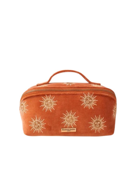 Elizabeth Scarlett Velvet Cosmetic Bag Orange Sun Бархатная косметичка, оранжевая с солнышком