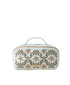 Elizabeth Scarlett Velvet Cosmetic Sea Shells Light Blue Бархатная косметичка, голубая с ракушками - Написать отзыв