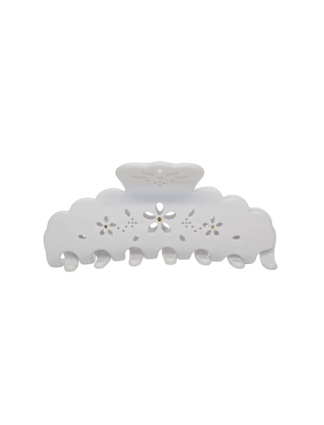 Emi Jay Big Effing Clip in Blanc Fleur Eyelet Большой крабик для волос
